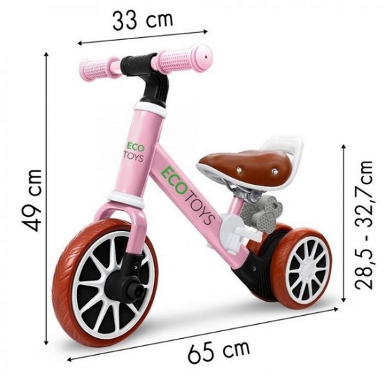 Bicicleta fara pedale Ecotoys LC-V1307 - Roz
