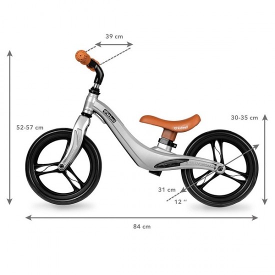 Bicicleta fara pedale Kidwell Force Silver