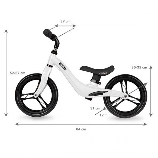 Bicicleta fara pedale Kidwell Force White