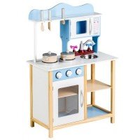 Bucatarie copii din lemn Ecotoys TK040 - Albastru