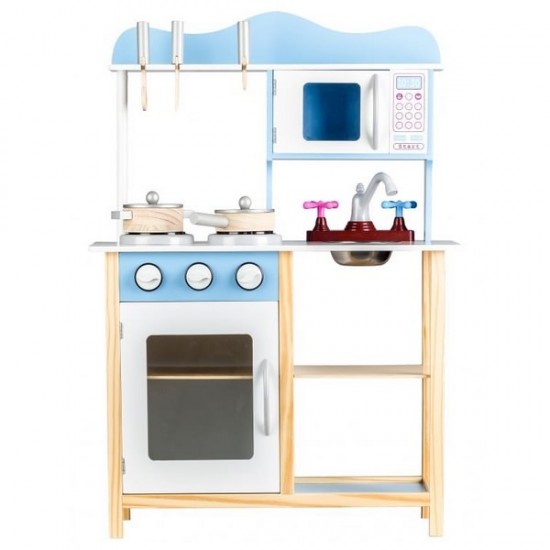 Bucatarie copii din lemn Ecotoys TK040 - Albastru