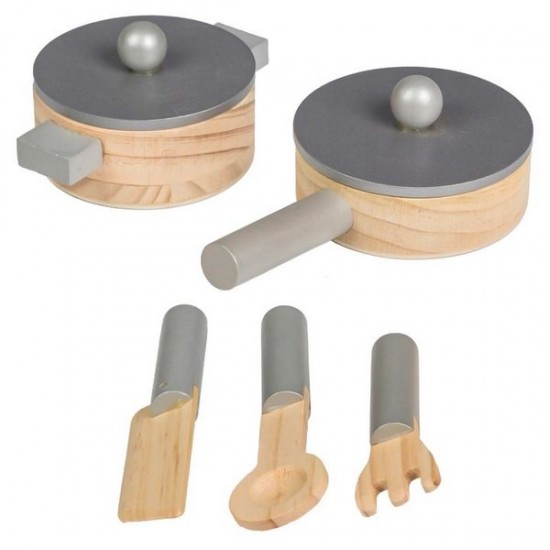 Bucatarie copii din lemn Ecotoys TK040 - Albastru