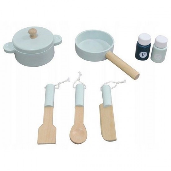 Bucatarie copii din lemn cu tabla pentru retete Ecotoys