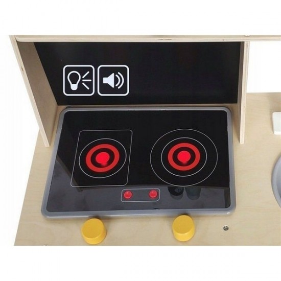 Bucatarie copii din lemn cu tabla pentru retete Ecotoys