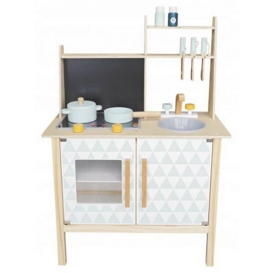 Bucatarie copii din lemn cu tabla pentru retete Ecotoys