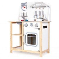 Bucatarie copii din lemn Ecotoys cu sunete si accesorii