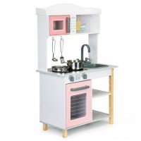 Bucatarie din lemn cu accesorii metal Ecotoys