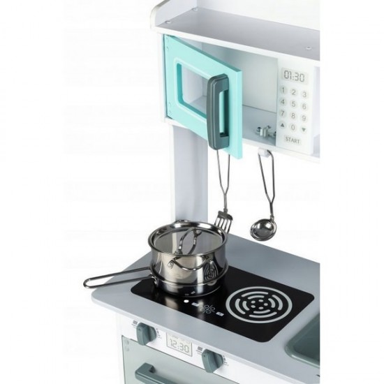 Bucatarie copii din lemn Ecotoys cu accesorii - Gri