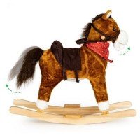 Calut balansoar cu sunete si coada in miscare Ecotoys XL-106 - Maro