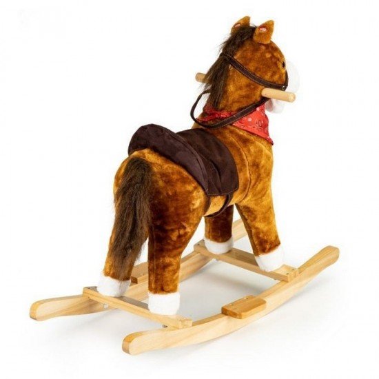 Calut balansoar cu sunete si coada in miscare Ecotoys XL-106 - Maro