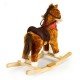 Calut balansoar cu sunete si coada in miscare Ecotoys XL-106 - Maro