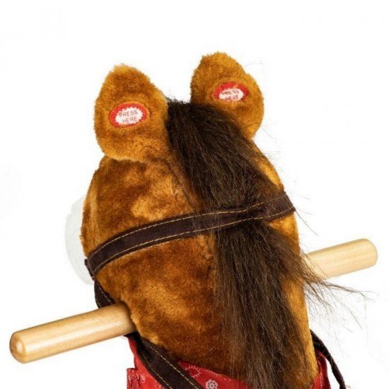 Calut balansoar cu sunete si coada in miscare Ecotoys XL-106 - Maro