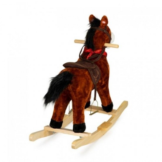 Calut balansoar cu sunete si coada in miscare Ecotoys XL-106 - Ciocolatiu