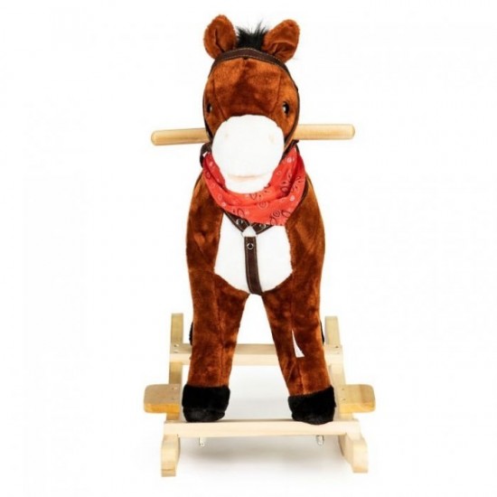 Calut balansoar cu sunete si coada in miscare Ecotoys XL-106 - Ciocolatiu