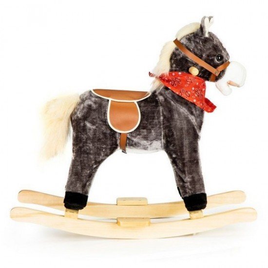 Calut balansoar cu sunete si coada in miscare Ecotoys XL-106 - Gri