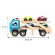 Camion trailer cu 4 masini din lemn Ecotoys TL26046