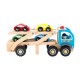 Camion trailer cu 4 masini din lemn Ecotoys TL26046