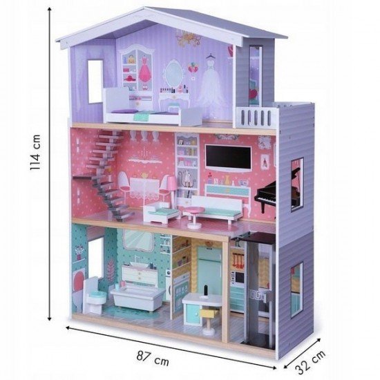 Casuta papusi din lemn Violeta Ecotoys