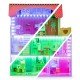 Casuta de papusi din lemn cu iluminare LED si set mobilier Ecotoys