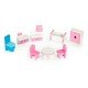 Casuta de papusi din lemn cu mobilier Ecotoys