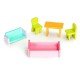 Casuta de papusi cu 3 nivele din lemn cu mobilier Ecotoys