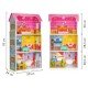 Casuta de papusi cu 3 nivele din lemn cu mobilier Ecotoys