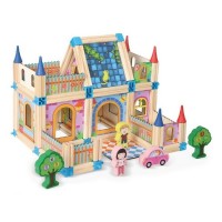Set constructie din lemn Castel Ecotoys