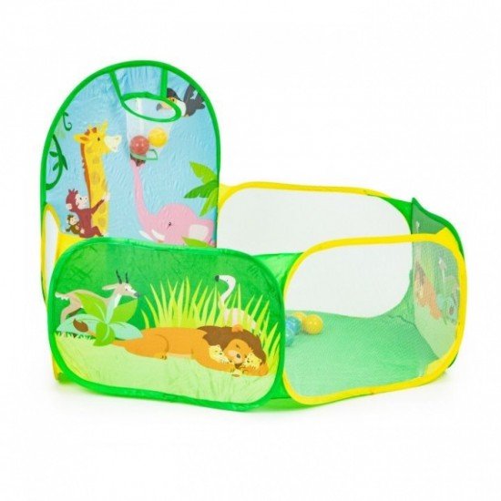 Cort de joaca Jungla cu 50 de bile multicolore Ecotoys