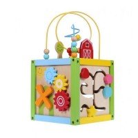 Cub educational din lemn 1004P Ecotoys