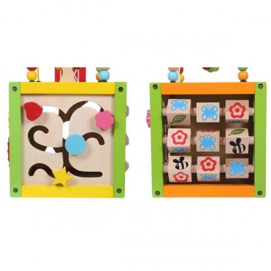 Cub educational din lemn 1004P Ecotoys