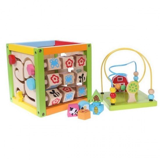 Cub educational din lemn 1004P Ecotoys