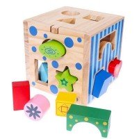 Cub educational din lemn Ecotoys 2047 
