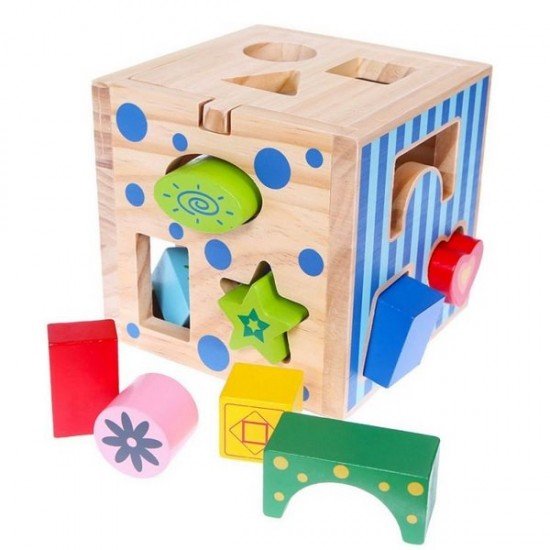 Cub educational din lemn Ecotoys 2047 