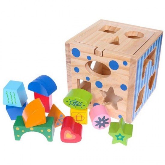 Cub educational din lemn Ecotoys 2047 