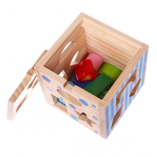 Cub educational din lemn Ecotoys 2047 