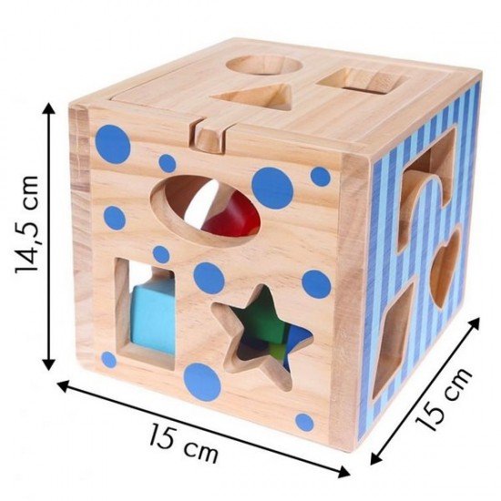 Cub educational din lemn Ecotoys 2047 
