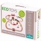Joc circuit din lemn cu trenulet si masinute 90 piese Ecotoys