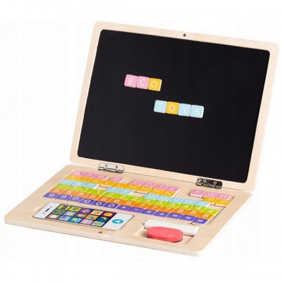 Laptop educational din lemn Ecotoys