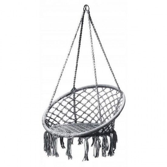 Leagan suspendat pentru interior/exterior, cu spatar, cuib de barza, gri, GW-076