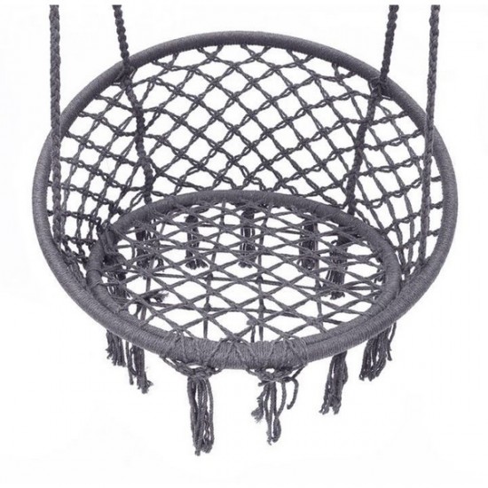 Leagan suspendat pentru interior/exterior, cu spatar, cuib de barza, gri, GW-076