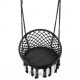 Leagan suspendat pentru interior/exterior, cu spatar si perna, cuib de barza, negru, GW-076B