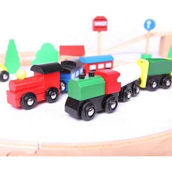 Set trenulet lemn 49 piese Ecotoys