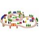 Set trenulet lemn 75 piese Ecotoys