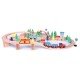 Set trenulet lemn 75 piese Ecotoys