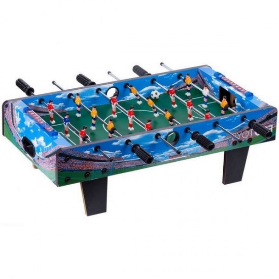 Masa de fotbal din lemn Ecotoys 70 x 36 x 24 cm - Albastru