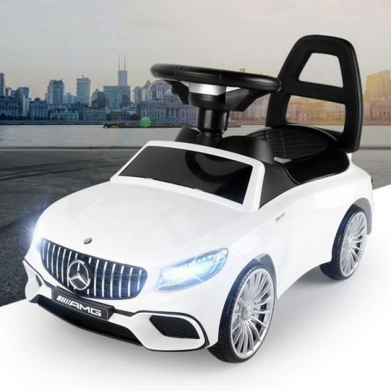 Masinuta de impins cu LED si sunete Mercedes S65 AMG  - Alb