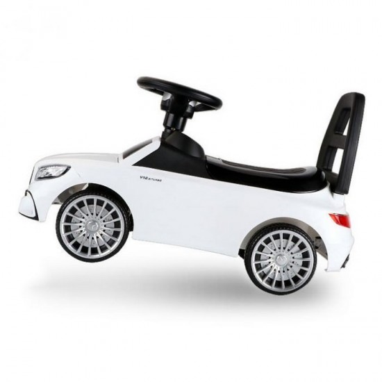 Masinuta de impins cu LED si sunete Mercedes S65 AMG  - Alb