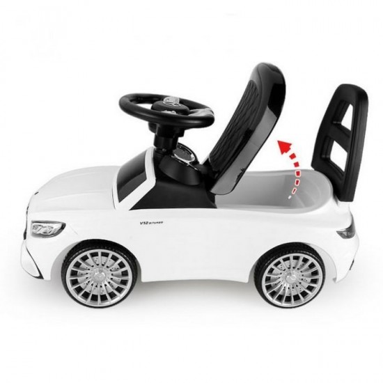 Masinuta de impins cu LED si sunete Mercedes S65 AMG  - Alb