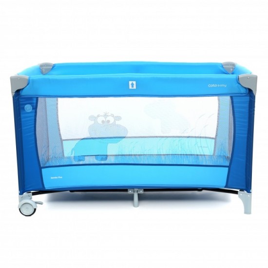 Patut pliabil cu 2 nivele Coto Baby Samba Plus Blue