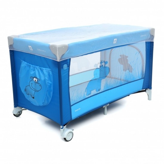 Patut pliabil cu 2 nivele Coto Baby Samba Plus Blue